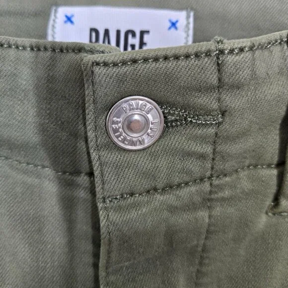 PAIGE Carly Wide Leg Cargo women's jeans in Vintage Ivy Green Size 29 NEW - Picture 6 of 11